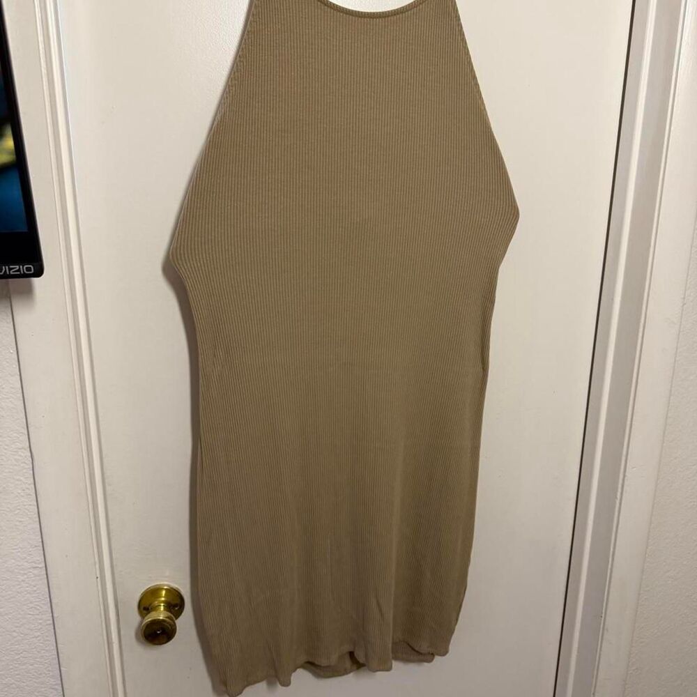 H-m Women's Tan and Cream Dress